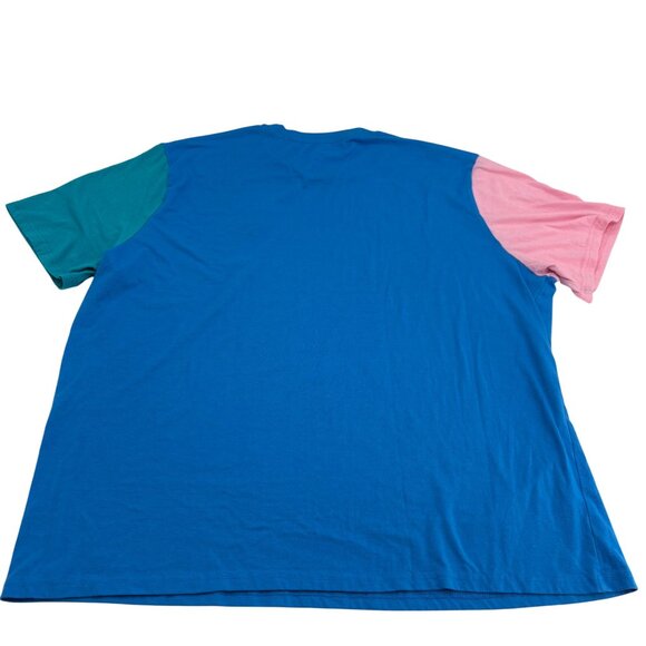 Color Block Cabana By Crown & Ivy T-Shirt XXL Blue/Pink/Teal Cotton/Polyester - Picture 4 of 4
